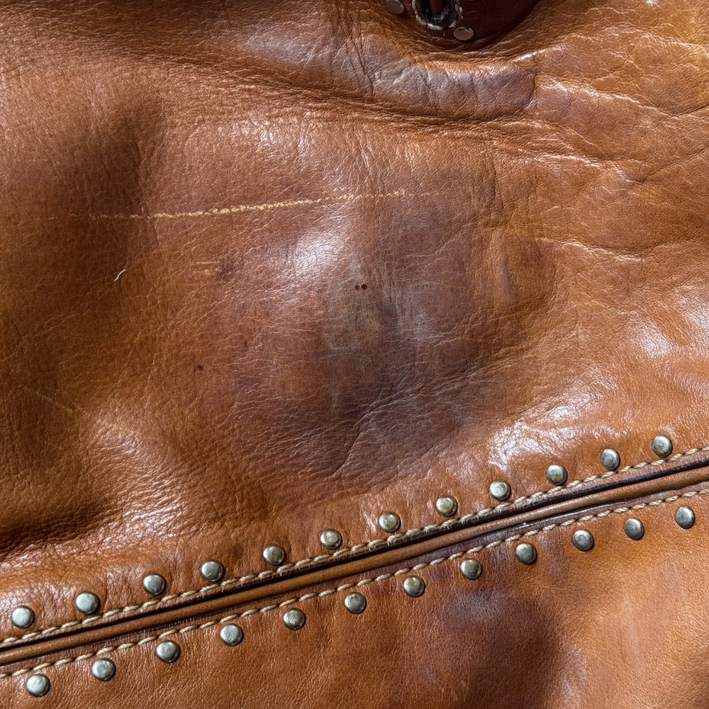 Michael Kors Brown Studded Leather Vintage HOBO Satchel Bag - Picture 7 of 7
